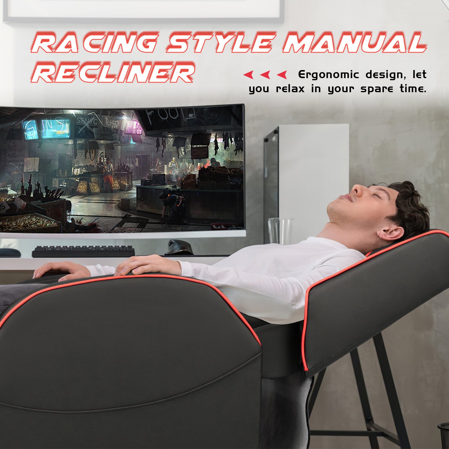 【Furniture】Faux Leather Reclining Massage Chair