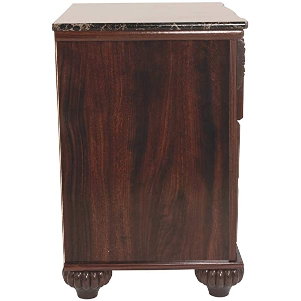 Signature Design by Ashley Leahlyn Traditional 2 Drawer Nightstand, Warm Brown, 25