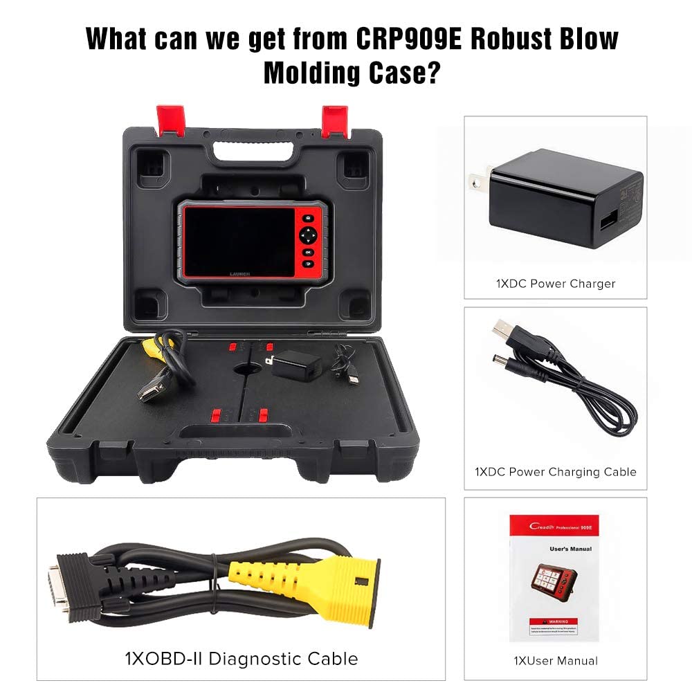 [2022 New] LAUNCH CRP909E Elite Full System OBD2 Scanner,OE-Level Car Diagnostic Scan Tool,26 Reset Service Functions,Key Program,TPMS,SAS,DPF,IMMO,ABS Bleeding, WiFi Free Update,TPMS As Gift