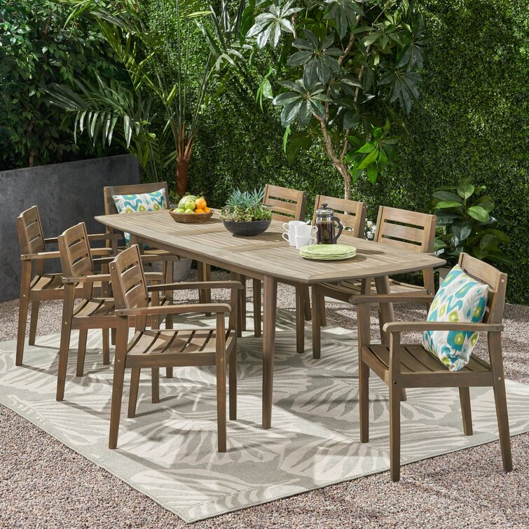 Maldonado 8 - Person Rectangular Extendable Outdoor Dining Set