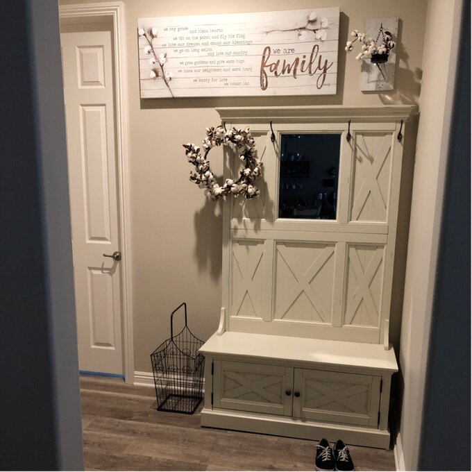 【Furniture】Lana 45'' Wide Mahogany Solid Wood Hall Tree with Bench