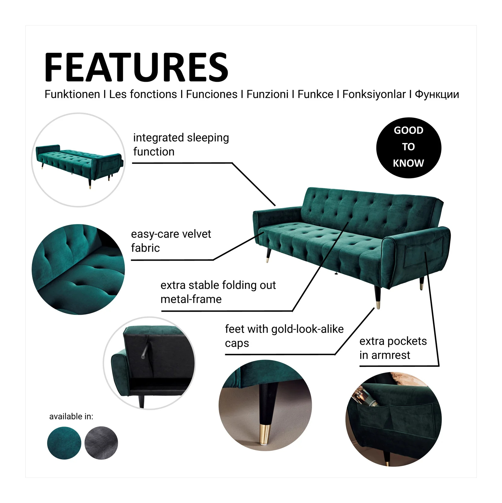 【Furniture】83.86'' Upholstered