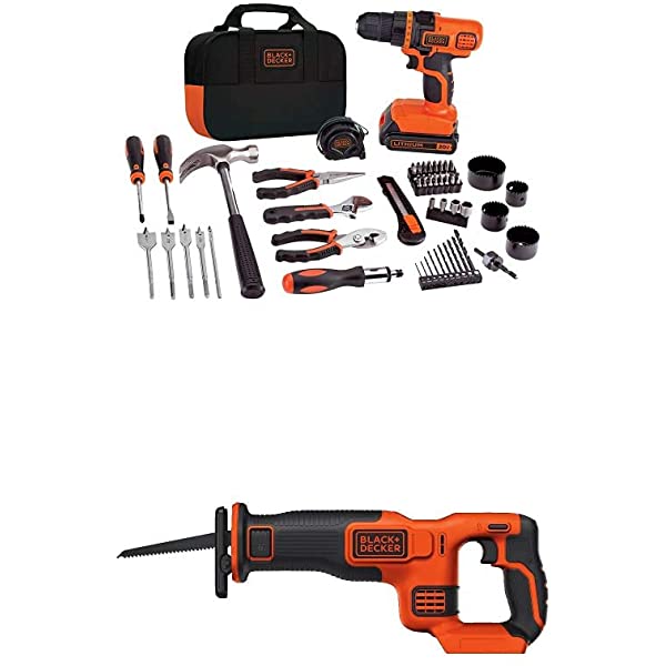 BLACK+DECKER 20V Max Drill & Home Tool Kit, 68 Piece (LDX120PK) 20V Home Tool Kit