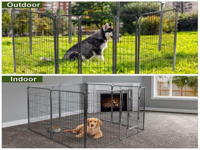 40 Dog Fence with Door, 168 Panels Dog Playpen for Outside Large Dogs, Portable Pet Playpen