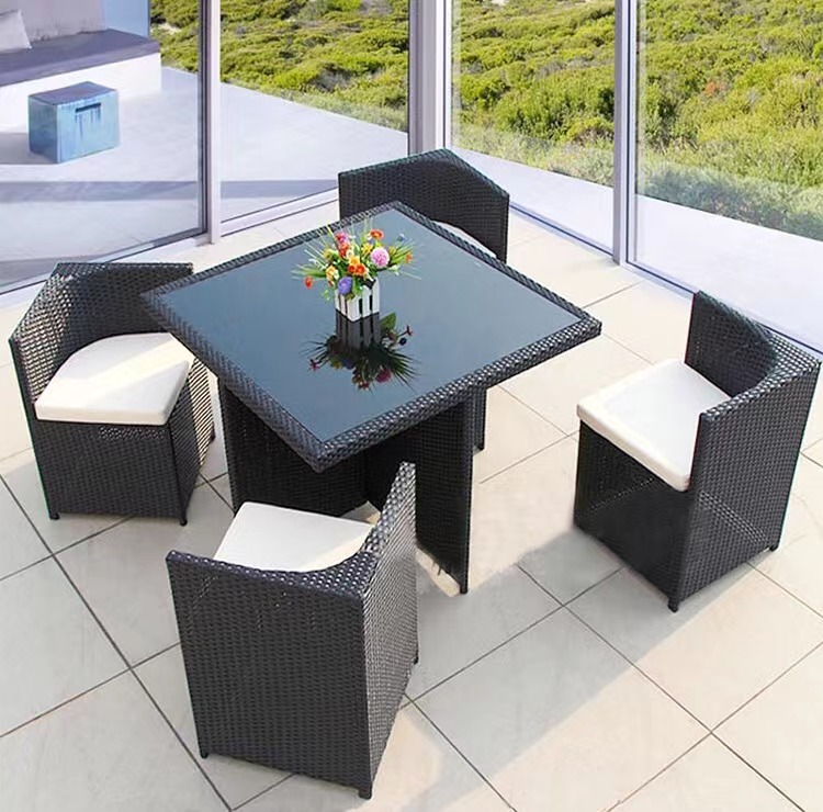 【Furniture】Five-piece Set of Outdoor Rattan Creative Furniture Rattan Chair Leisure Table