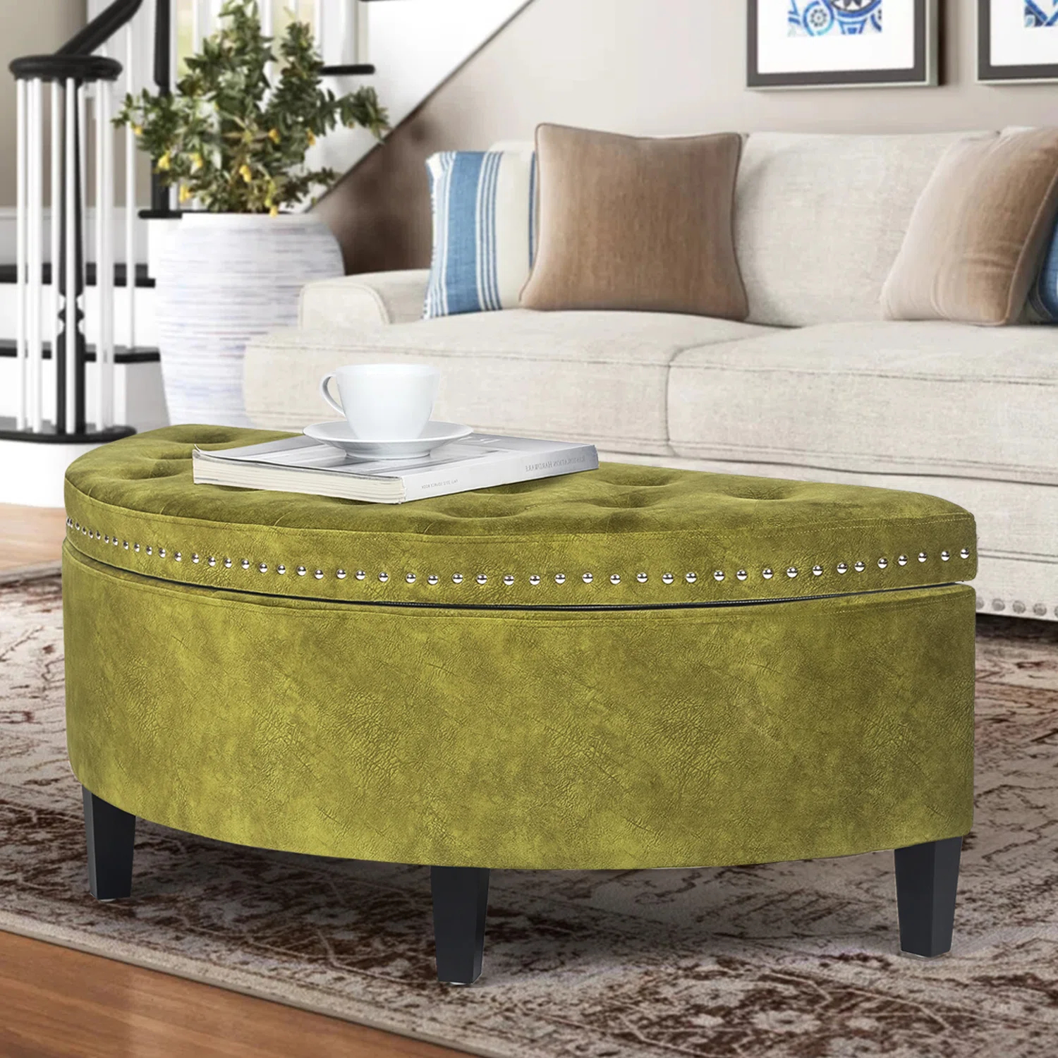 【Furniture】Roxann Upholstered Flip Top Storage Bench