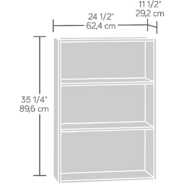 Sauder Beginnings 3-Shelf Bookcase, Brook Cherry finish