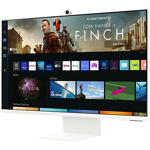 SAMSUNG M8 Series 32-Inch 4K UHD Smart Monitor & Streaming TV with Slim-fit Webcam for PC-Less Experience, Netflix, HBO, Prime VOD, & More, Apple Airplay, WiFi, BT, Built-in Speakers (LS32BM801UNXGO)