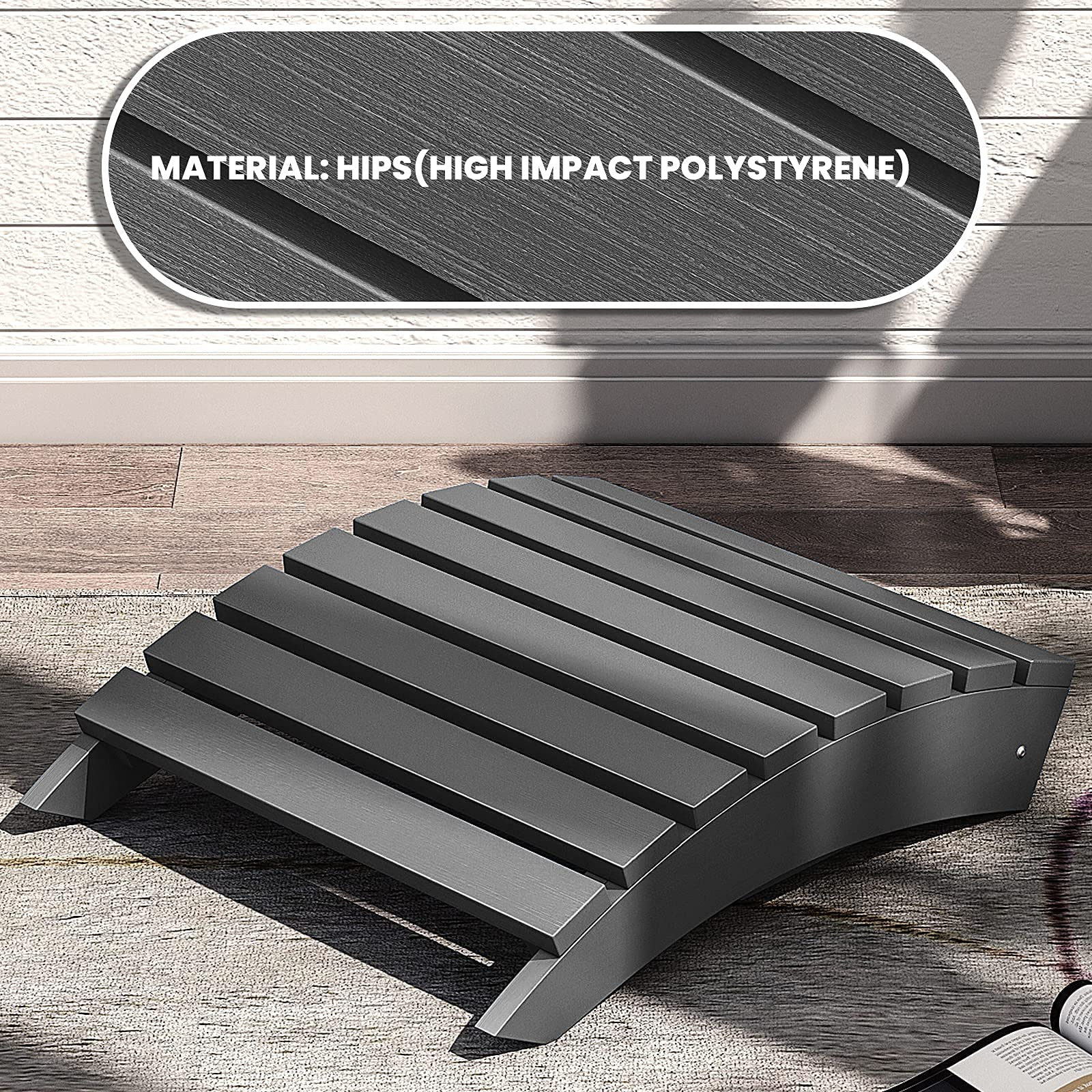 【Home&Garden】5-Piece Adirondack Chair Set, Adjustable Backrest Adirondack Chair with Ottoman & Side Table