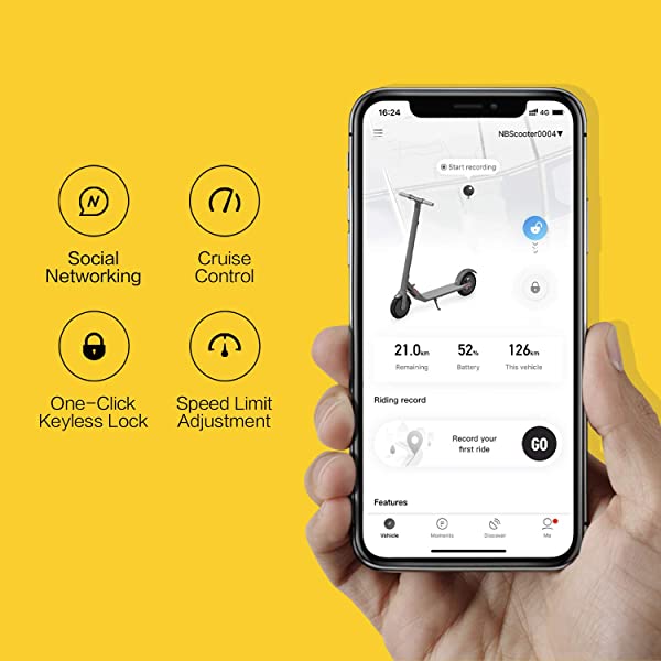 Segway Ninebot E22 E45 Electric Kick Scooter, Upgraded Motor Power, 9-inch Dual Density Tires, Lightweight and Foldable