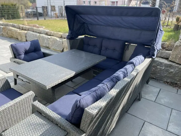【Home&Garden】XXL Lounge Set WHD 207x162x256 Seating Group Garden Lounge Set