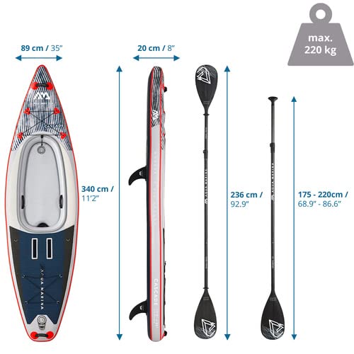 【Sports&Outdoors】Cascade All-Around SUP-Kayak, 11-Feet 2-Inch Length, Grey/Red