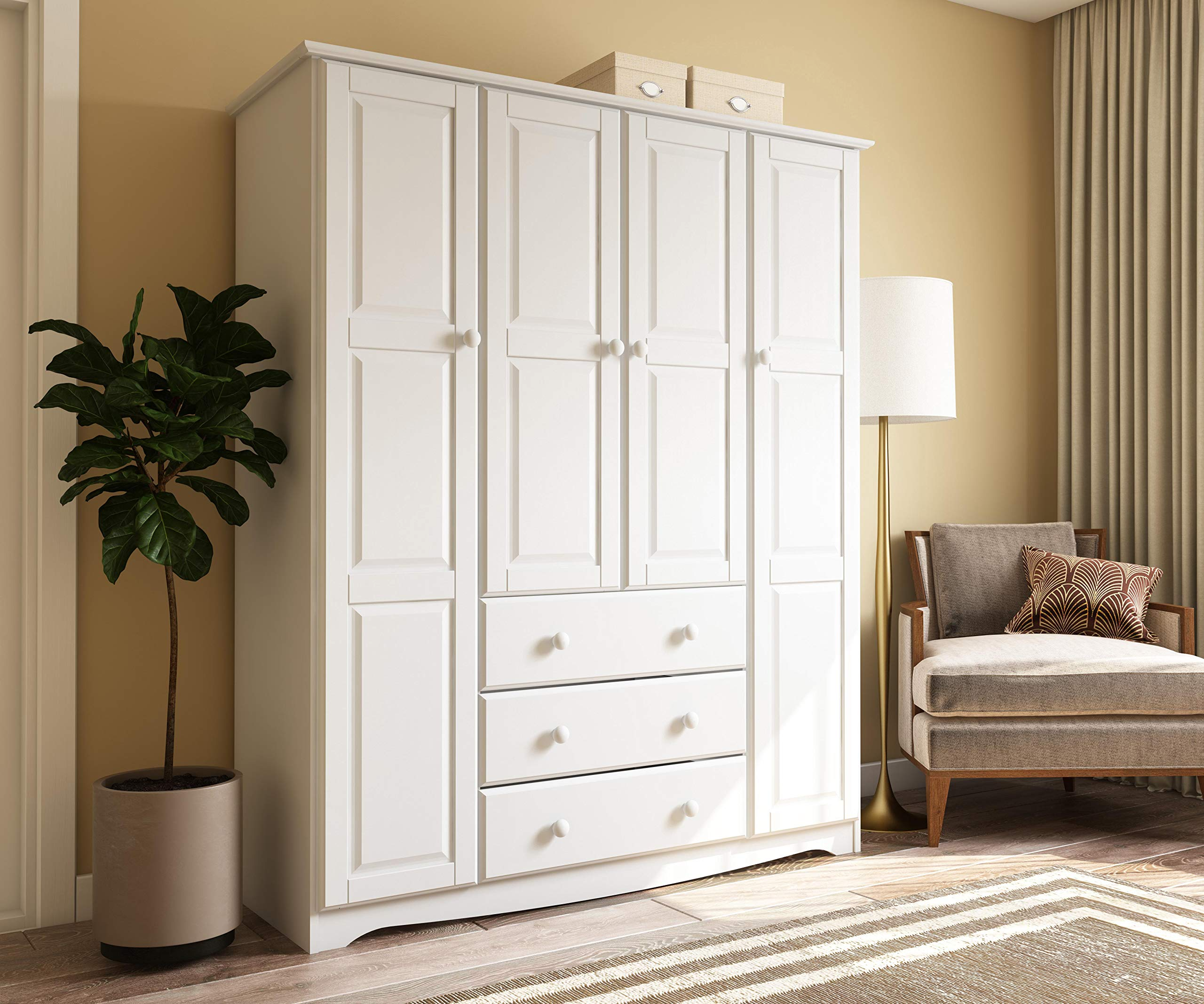 【Furniture】100% Solid Wood Family Wardrobe/Armoire/Closet, 60