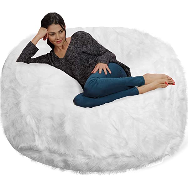 Chill Sack Bean Bag Chair: Giant 5' Memory Foam Furniture Bean Bag - Big Sofa with Soft Micro Fiber Cover - Navy Microsuede - Navy