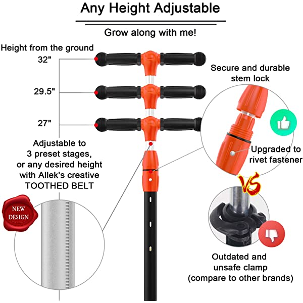 Allek Kick Scooter B03, Lean 'N Glide 3-Wheeled Push Scooter with Extra Wide PU Light-Up Wheels, Any Height Adjustable Handlebar and Strong Thick Deck for Children from 3-12yrs (Rose Pink)