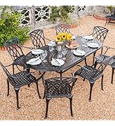 Lazy Susan Catherine Oval 8 Seater Garden Table, Weatherproof, Maintenance Free, Durable, Antique...