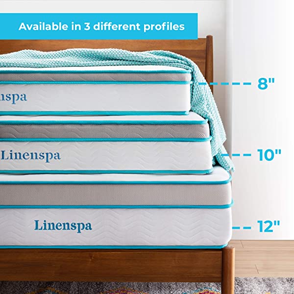 Linenspa 8 Inch Memory Foam and Innerspring Hybrid Medium-Firm Mattress -Full Mattress Full 8 Inch Mattress Only