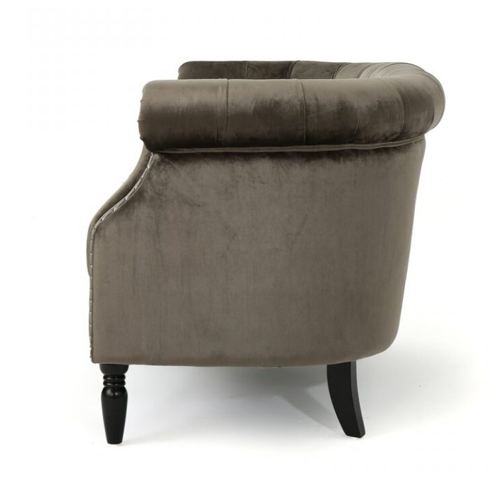 51.5-inch velvet roll-arm two-seat sofa