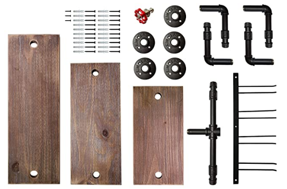 VEMEST 3 Tier Industrial Pipe Shelving Wall Mounted, Rustic Metal Storage Floating Shelves for Bedroom, Living Room, Bathroom, Farmhouse Kitchen Bar Shelving and Wall Shelf Unit Bookshelf.