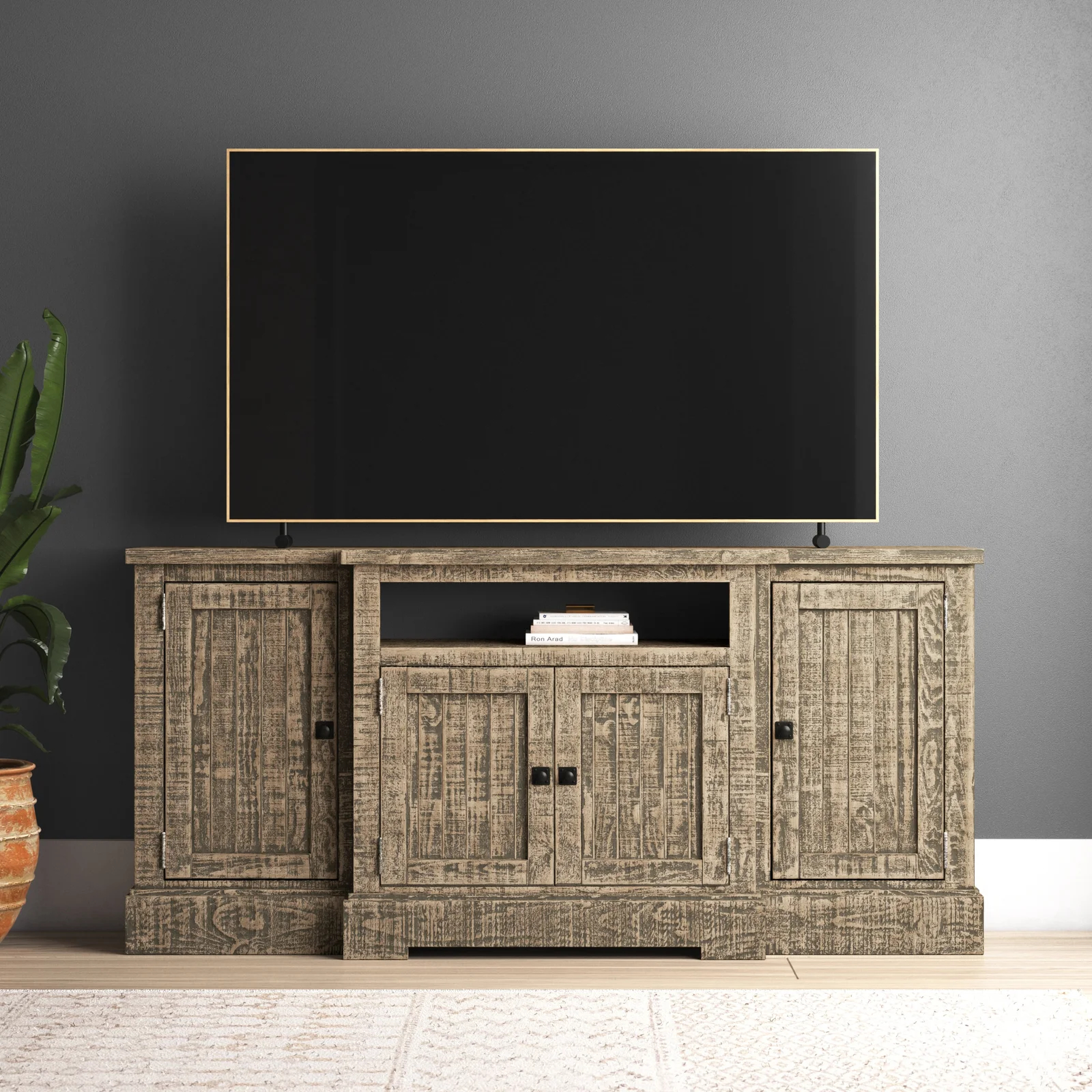 【Furniture】Casserly Solid Wood TV Stand for TVs up to 88