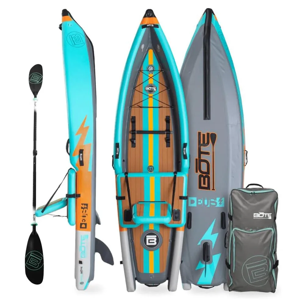 BOTE Deus Aero Inflatable Kayak Compatible with MagnePod for Adults and Kids, Including Travel Bag, 1 Person Single Seat Inflatable Kayak for Recreational Fishing, Hunting and Leisure