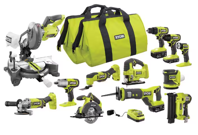 ONE+ 18V Cordless 12-Tool Combo Kit with (1) 1.5 Ah Battery and (2) 4.0 Ah Batteries and Charger