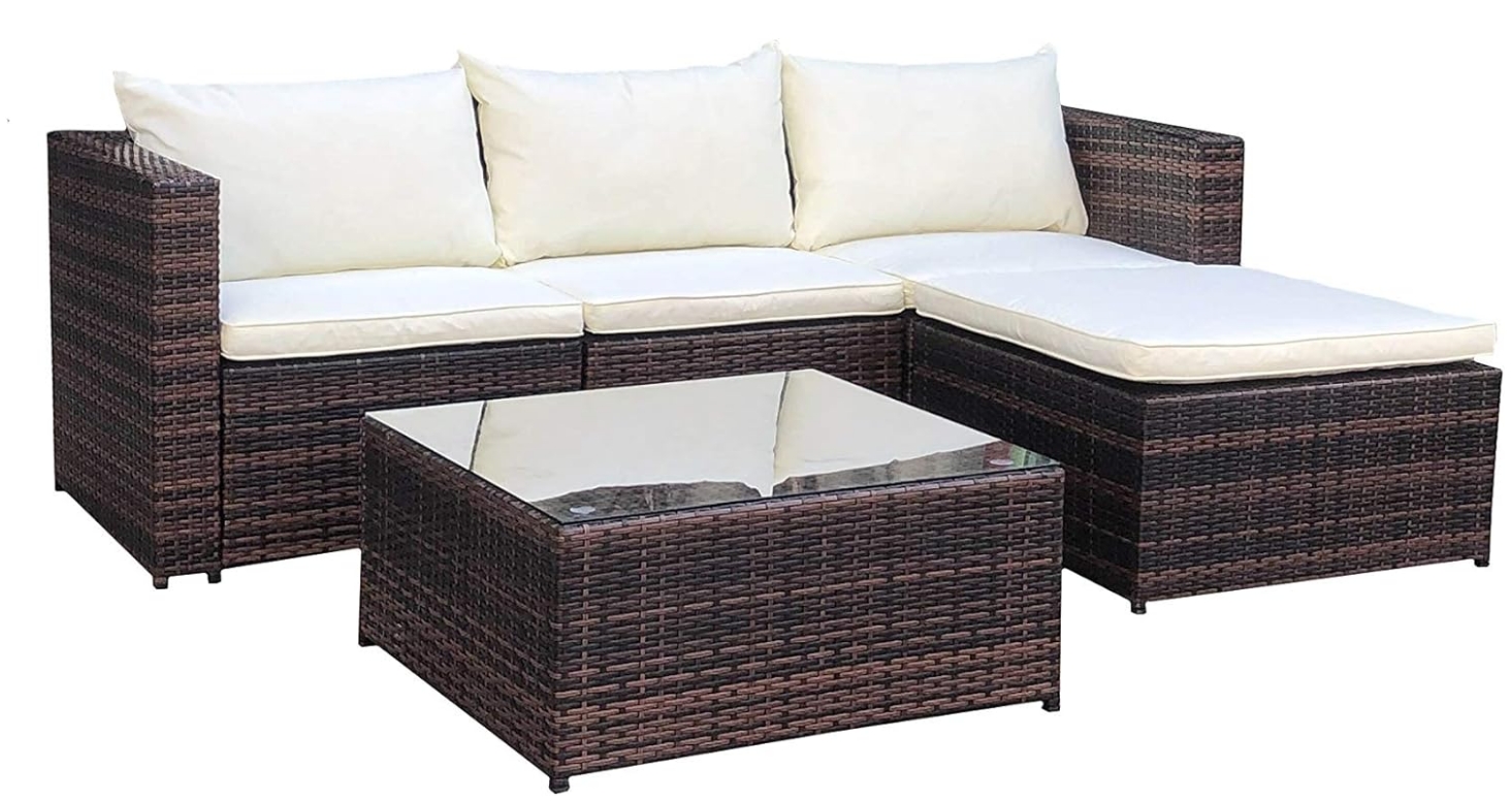 Outdoor Rattan Garden Furniture Set Malaga Conservatory Patio Sofa coffee table