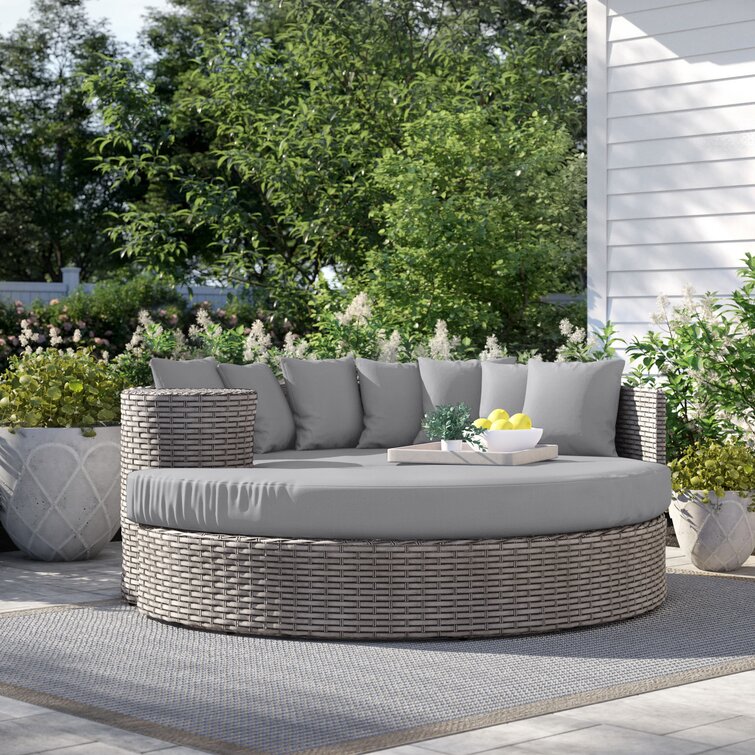 Theodora 70'' Wide Outdoor Patio Daybed with Cushions