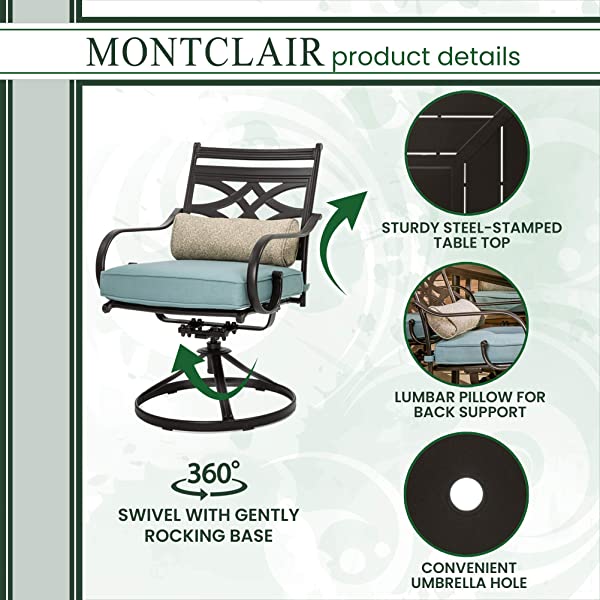 Hanover MCLRDN5PCSQSW4-CHL Montclair, Red Outdoor Furniture