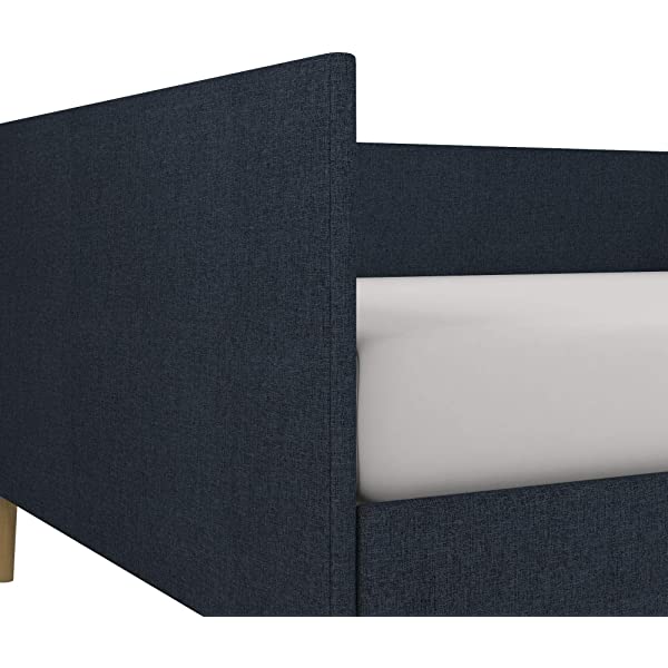 DHP Franklin Mid Century Upholstered Daybed, Sofa Bed, Twin Size Frame, Tan Linen Linen Twin Tan