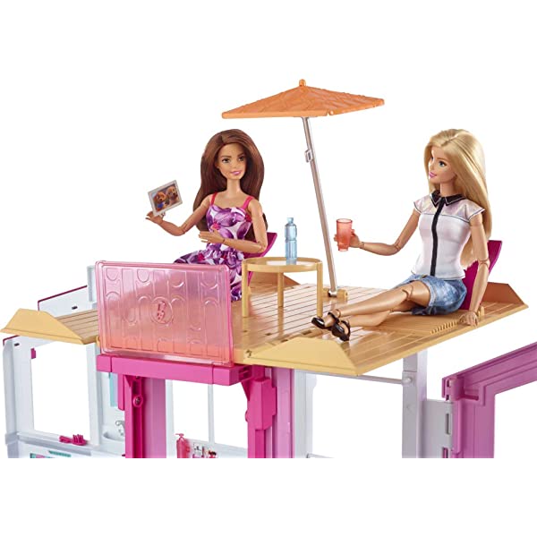 Barbie 3-Story House with Pop-Up Umbrella,