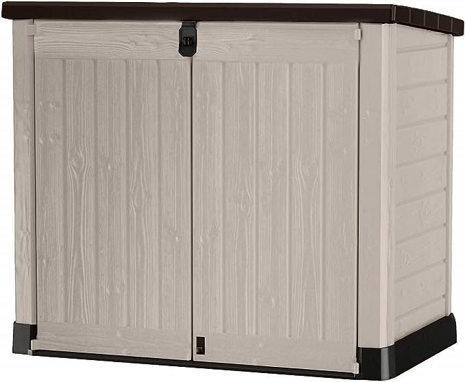 Keter 249319 Store it Out Nova Outdoor Garden Storage Shed, 32 x 71.5 x 113.5 cm, Dark Grey with Light Grey Lid