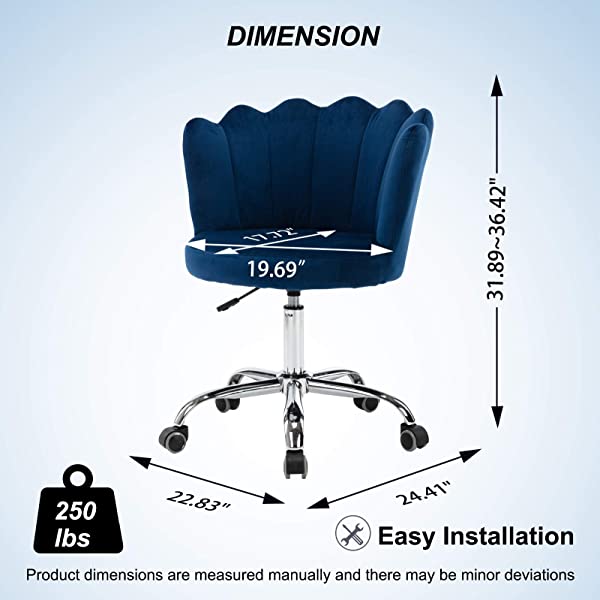 MTFY Modern Home Office Swivel Chair, Shell Desk Chair with Adjustable Height, Upholstered Ergonomic Computer Desk Chair Leisure Task Chair Accent Armchair for Office, Living Room,Bedroom (Beige)