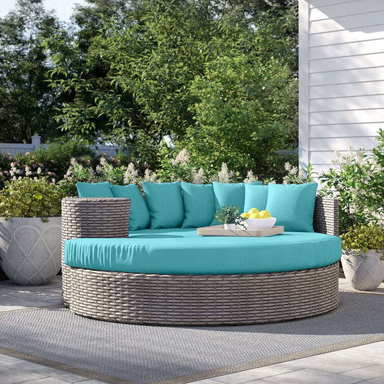 Theodora 70'' Wide Outdoor Patio Daybed with Cushions