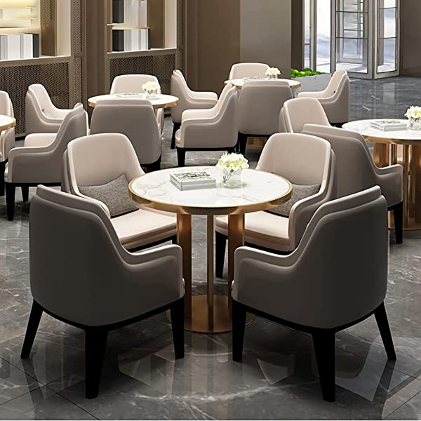 HUAYIN Round Dining Table Set for 4, Dining Table Set with 4 Upholstered Chairs | Small Dining Table Set for Small Spaces Kitchen Modern Home for Cafe Restaurant,White