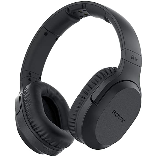 Sony Wireless Headphone & Cable Bundle – Wireless Home Theater Over-Ear Headphones Feature 150-Foot Range, Volume Control, Voice Mode, 20-Hr Battery Life – 6-ft 3.5mm Stereo + NeeGo RCA Plug Y-Adapt