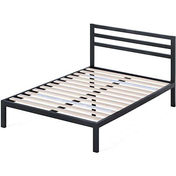 ZINUS Mia Metal Platform Bed Frame / Wood Slat Support / No Box Spring Needed / Easy Assembly, Black, Full Standard Full Black