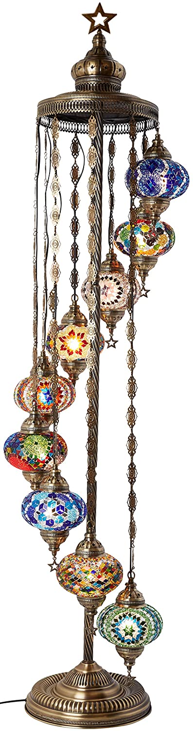 Turkish Moroccan Mosaic floor lamp, Bohemian Tiffany Mosaic floor lamp