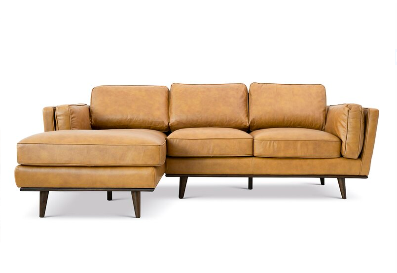 Marquette 92.9″ Wide Genuine Leather Sofa & Chaise