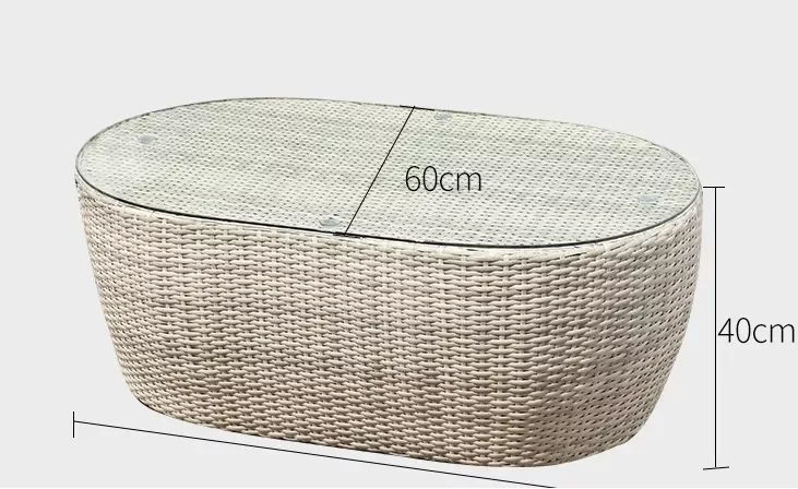 Terrace balcony single and double leisure living room combination outdoor rattan chair coffee table