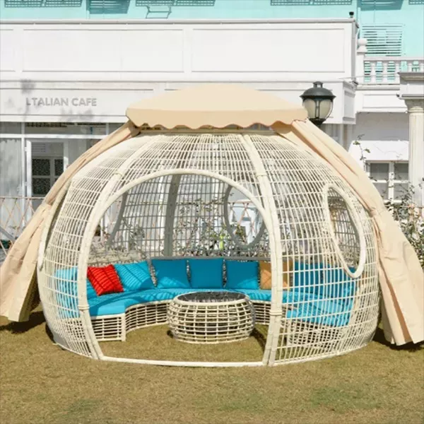OUTDOOR TERRACE RATTAN AWNING TENT GAZEBO