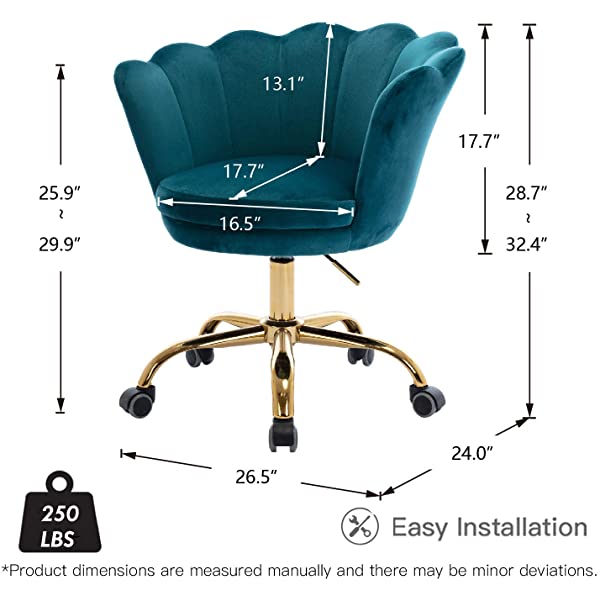 MTFY Modern Home Office Swivel Chair, Shell Desk Chair with Adjustable Height, Upholstered Ergonomic Computer Desk Chair Leisure Task Chair Accent Armchair for Office, Living Room,Bedroom (Beige)