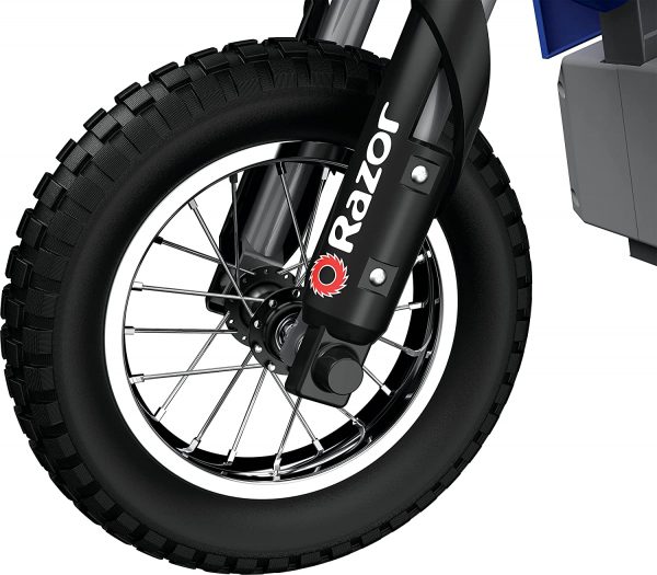 MX350 Dirt Rocket Electric Motocross Off-road Bike for Age 13+, Up to 30 Minutes Continuous Ride Time, 12″ Air-filled Tires, Hand-operated Rear Brake, Twist Grip Throttle, Chain-driven Motor