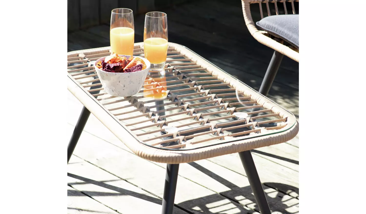 Habitat 4 Seater Bamboo Effect Garden Sofa Set