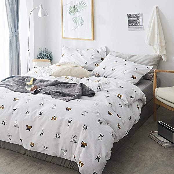 New Cartoon Animals Elephant Print Duvet Cover Sets for Kids 100% Cotton Reversible Soft 3 Pieces Kids Bedding Duvet Cover Pillowcases Kawaii Cloud Bedding Sets, Queen/Full Full/Queen (1 Duvet Cover + 2 Pillowcases) Multi A00 Elephant Bunny Balloon