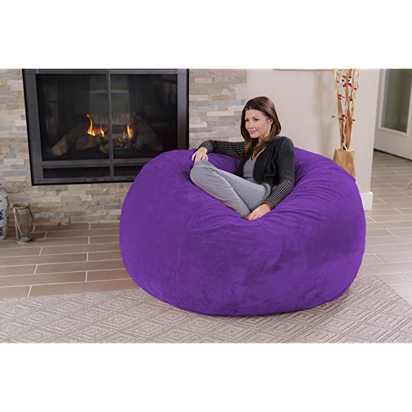 Chill Sack Bean Bag Chair: Giant 5' Memory Foam Furniture Bean Bag - Big Sofa with Soft Micro Fiber Cover - Navy Microsuede - Navy