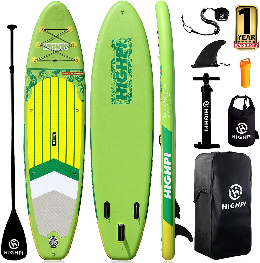Highpi Inflatable Stand Up Paddle Board 10'6''/11' Premium SUP W Accessories & Backpack