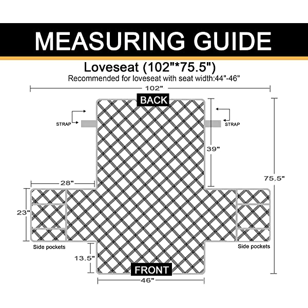 Ameritex Loveseat Cover Water-Resistant Quilted Furniture Protector with Back Nonslip Paws Slipcover for Dogs, Kids, Pets Loveseat Slipcover Stay in Place for Leather (46