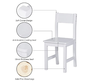 UTEX Kids Study Desk with Chair, Wooden Children School Study Table with Hutch and Chair for 3-8 Years Old, Student's Study Computer Workstation & Writing Table for Home School Use