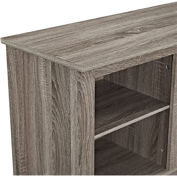 Walker Edison Wren Classic 4 Cubby TV Stand for TVs up to 65 Inches, 58 Inch, Black Black 58 InchTV Stand